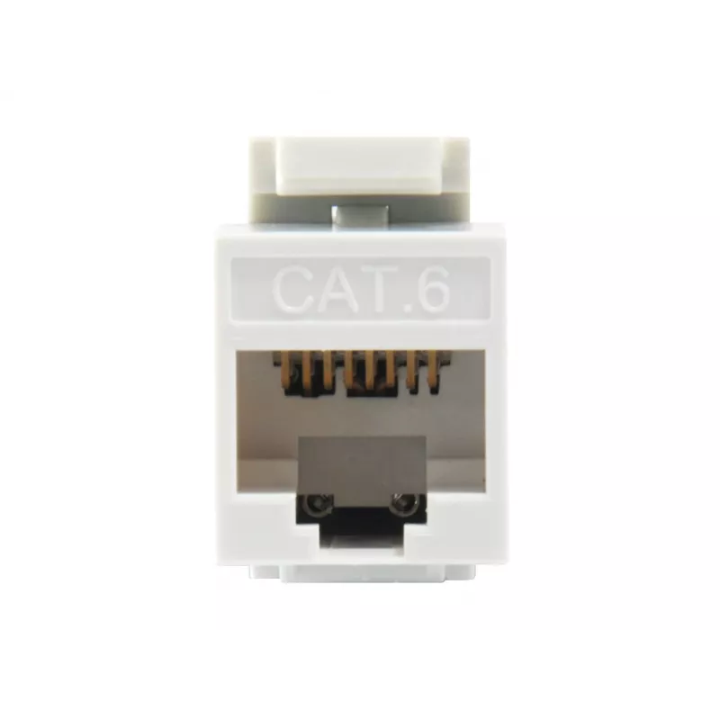 Conector fêmea keystone Cat.6 não blindado LSA, tipo fino, branco Equip