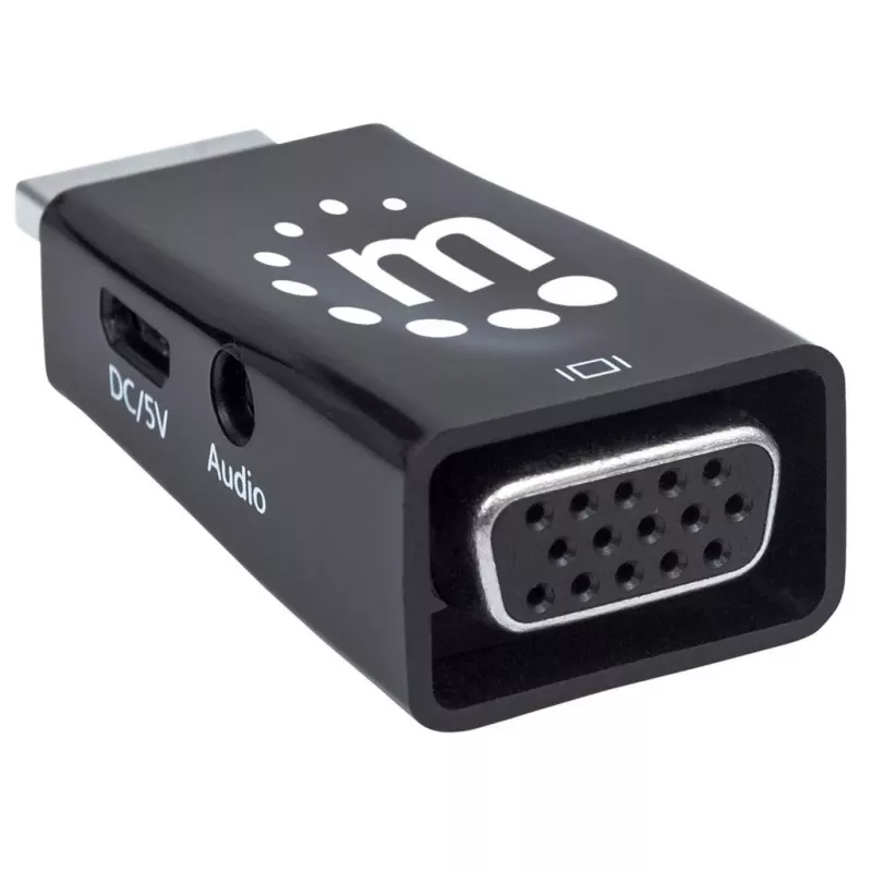 Manhattan 151542 microconversor de HDMI para VGA, preto