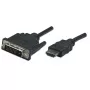 Cabo HDMI para DVI-D 24+1 Manhattan, 1 m, macho para macho, preto, Dual Link, compatível com DVD-D, garantia vitalícia, equivalente a HDDVIMM1M