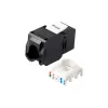 Conector keystone Cat.6A não blindado sem ferramentas, RJ-45, LSA, preto Equip