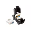 Conector keystone Cat.6A não blindado sem ferramentas, RJ-45, LSA, preto Equip