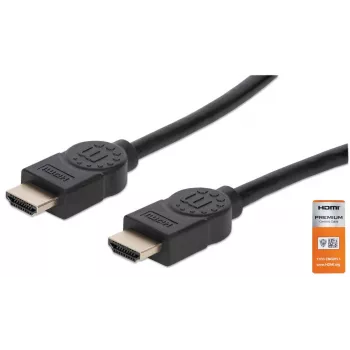 Cabo HDMI com Ethernet Manhattan HDMM1MP 1 m macho para macho preto