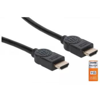 Cabo HDMI com Ethernet Manhattan HDMM1MP 1 m macho para macho preto