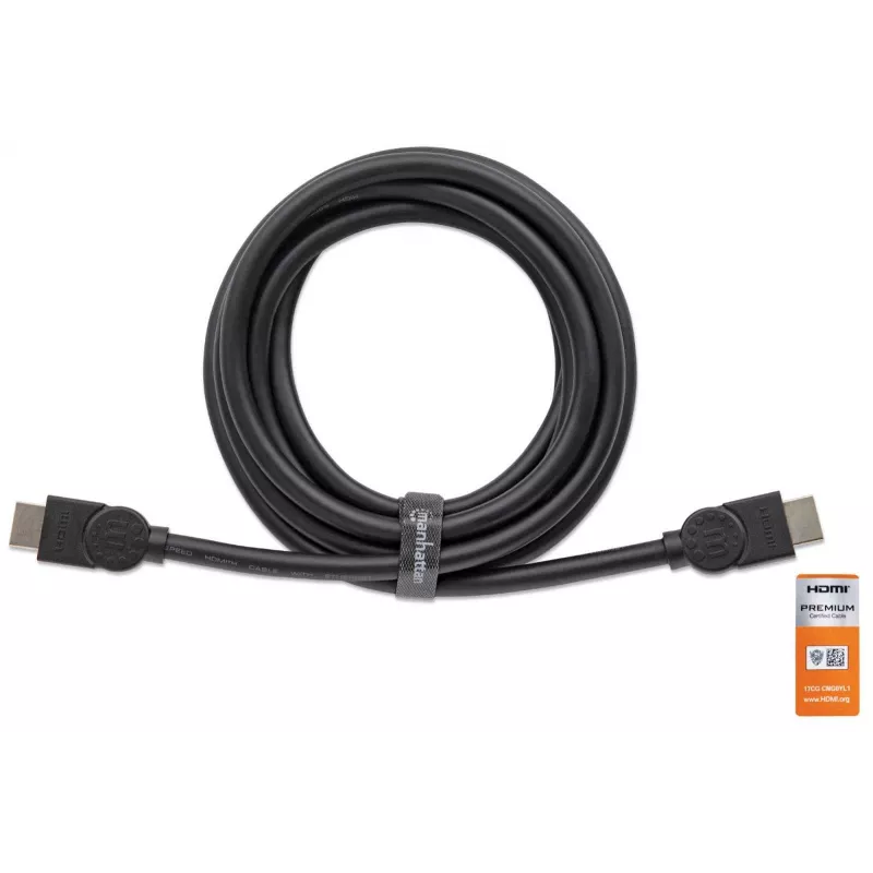 Cabo HDMI com Ethernet Manhattan HDMM1MP 1 m macho para macho preto