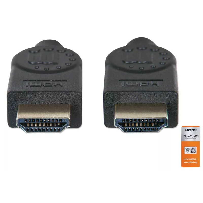 Cabo HDMI com Ethernet Manhattan HDMM1MP 1 m macho para macho preto