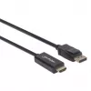 Cabo DisplayPort 1.1 para HDMI Manhattan, 1080p@60Hz, 1 m, macho para macho, DP com bloqueio, preto, não bidirecional, três anos de garantia