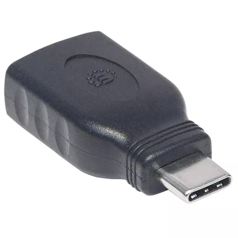 Adaptador USB-C para USB-A Manhattan, macho para fêmea, 5 Gbit/s (USB 3.2 Gen1, também USB 3.0), SuperSpeed USB, preto, garantia vitalícia, equivalente a USB31CAADG