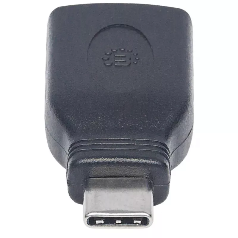 Adaptador USB-C para USB-A Manhattan, macho para fêmea, 5 Gbit/s (USB 3.2 Gen1, também USB 3.0), SuperSpeed USB, preto, garantia vitalícia, equivalente a USB31CAADG