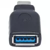 Adaptador USB-C para USB-A Manhattan, macho para fêmea, 5 Gbit/s (USB 3.2 Gen1, também USB 3.0), SuperSpeed USB, preto, garantia vitalícia, equivalente a USB31CAADG