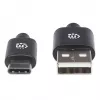Cabo USB-C para USB-A Manhattan, 2 m, macho para macho, preto, 480 Mbit/s (USB 2.0), Hi-Speed USB, garantia vitalícia, equivalente a USB2AC2M