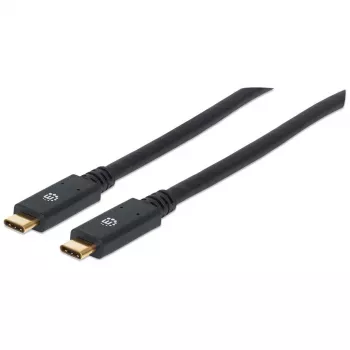 Cabo USB-C Manhattan USB315CC2M 2 m macho para macho preto