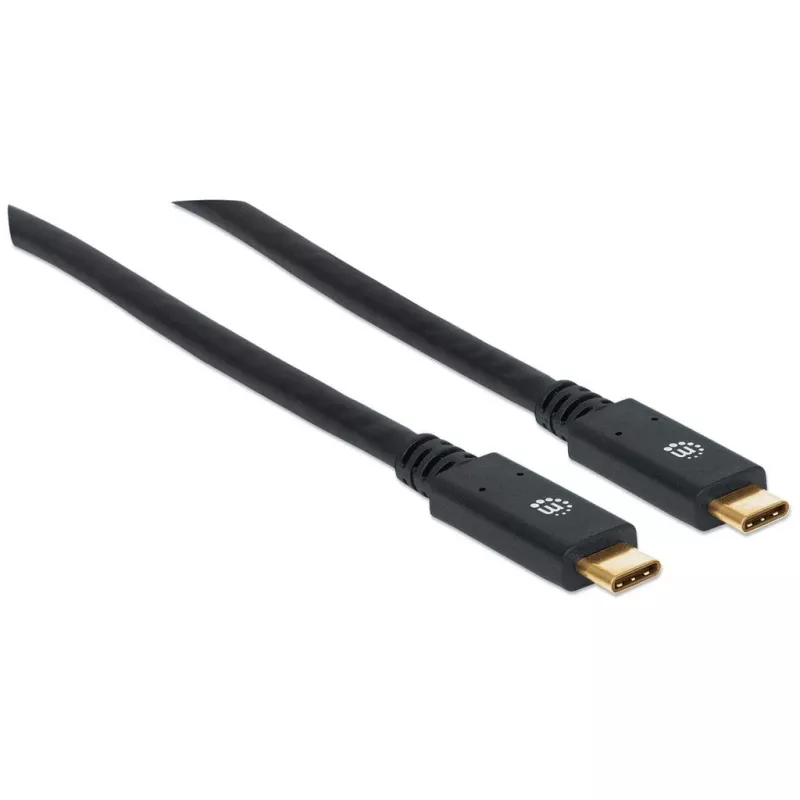 Cabo USB-C Manhattan USB315CC2M 2 m macho para macho preto
