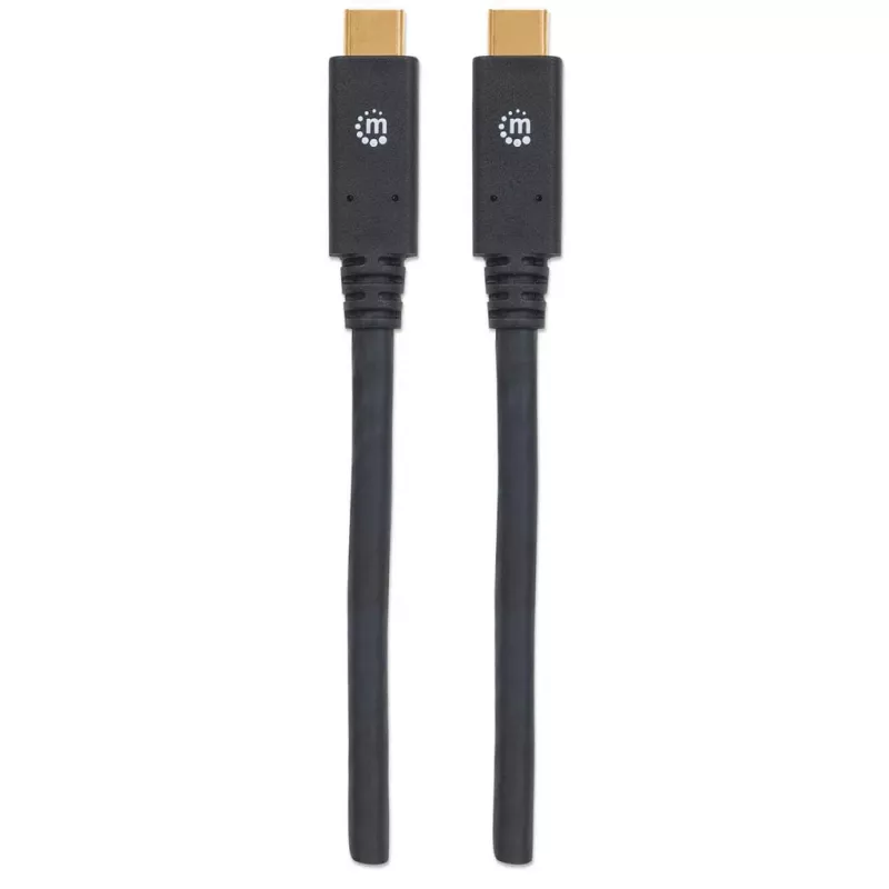 Cabo USB-C Manhattan USB315CC2M 2 m macho para macho preto
