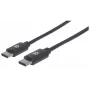 Cabo USB-C para USB-C Manhattan, 2 m, macho para macho, preto, 480 Mbit/s (USB 2.0), 3 A, Hi-Speed USB, garantia vitalícia, equivalente a USB2CC2M