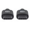 Cabo USB-C para USB-C Manhattan, 2 m, macho para macho, preto, 480 Mbit/s (USB 2.0), 3 A, Hi-Speed USB, garantia vitalícia, equivalente a USB2CC2M