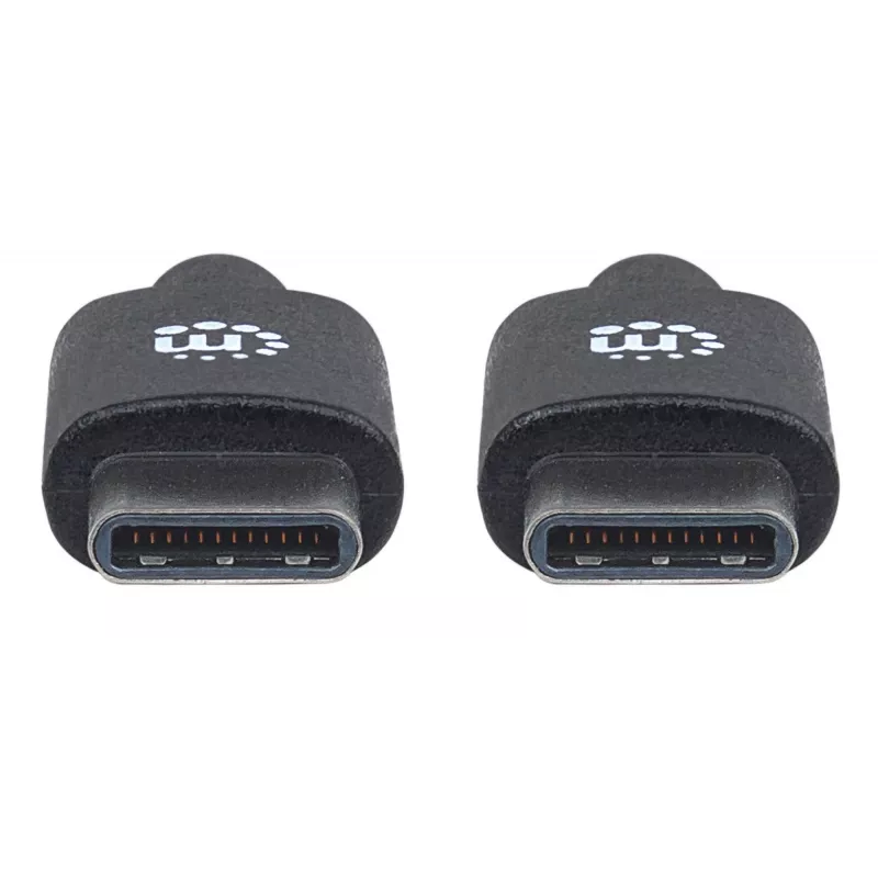 Cabo USB-C para USB-C Manhattan, 2 m, macho para macho, preto, 480 Mbit/s (USB 2.0), 3 A, Hi-Speed USB, garantia vitalícia, equivalente a USB2CC2M