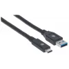 Cabo USB-C para USB-A Manhattan 354981 3 m macho para macho