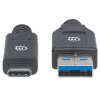 Cabo USB-C para USB-A Manhattan 354981 3 m macho para macho
