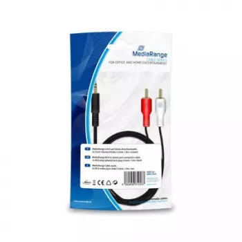 Cabo de áudio MediaRange MRCS164 1 m 2xRCA 3,5 mm preto
