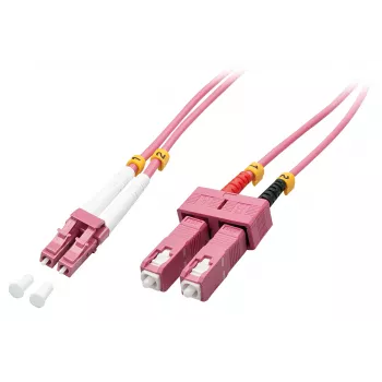 Cabo de fibra ótica InfiniBand Lindy 46365 15 m LC SC rosa