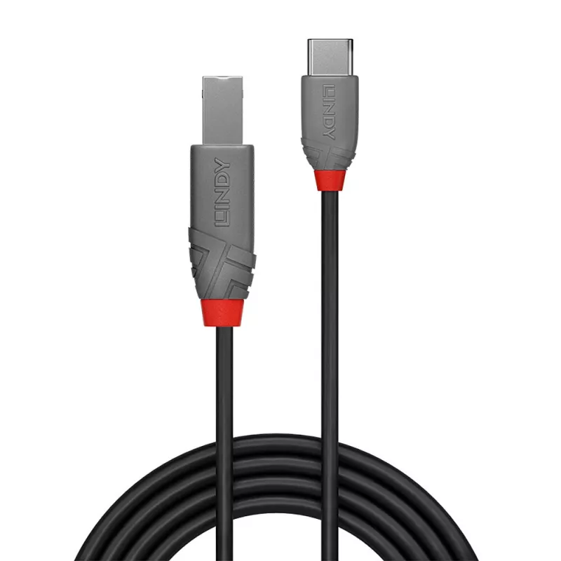 Cabo Lindy USB 2.0 Type-C para B, 1 m, Anthra Line