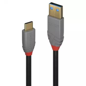 Cabo Lindy 1m USB 3.2 Type-A para C, 10Gbit/s, 5A, PD, Anthra Line
