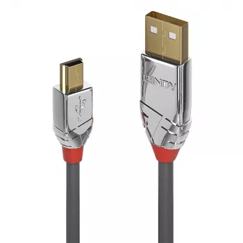 Cabo Lindy USB 2.0 Type-A para Mini-B, 3 m, Cromo Line