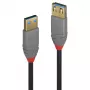 Cabo de extensão Lindy USB 3.2 Type-A, 0,5 m, 5 Gbit/s, Anthra Line