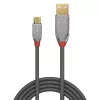 Cabo Lindy USB 2.0 Type-A para Micro-B, 5 m, Cromo Line