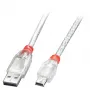 Cabo Lindy USB 2.0 Type-A para Mini-B, 3 m, transparente