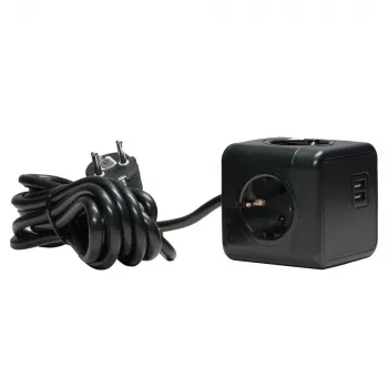 Extensão elétrica Microconnect GRUCUBE2USB-B3 3 m 3 tomadas AC interior preto