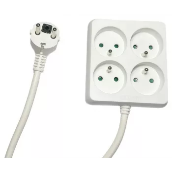 Extensão elétrica Microconnect MC-PSSQUARE040150FRW 1,5 m 4 tomadas AC interior branco