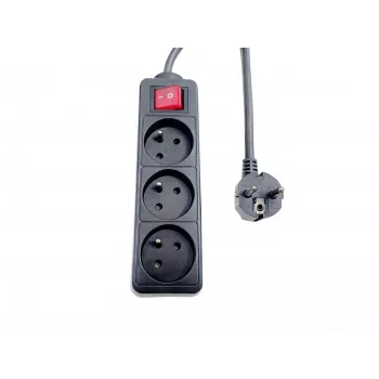 Extensão elétrica Microconnect MC-PSOO030150FRB 1,5 m 3 tomadas AC interior preto