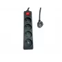 Régua de tomadas MicroConnect MC-PSOO040500FRB 4 tomadas com interruptores individuais on/off