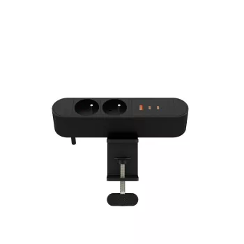 Régua de tomadas de secretária MicroConnect MC-MDPS-FR2-67W — 2 tomadas, 67 W de potência total