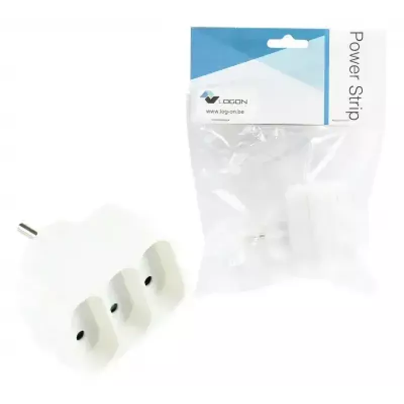 Extensão de energia LOGON LPS140 — 3 tomadas AC, interior, 18 A, branco