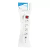 Extensão de energia LOGON LPS165 — cabo de 1,5 m, 4 tomadas AC, interior/exterior, branco