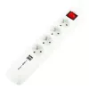 Extensão de energia LOGON LPS165 — cabo de 1,5 m, 4 tomadas AC, interior/exterior, branco