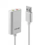 Conversor de áudio Lindy USB Type-A para conversor de áudio, prateado/branco, 25 g