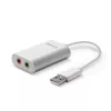 Conversor de áudio Lindy USB Type-A para conversor de áudio, prateado/branco, 25 g