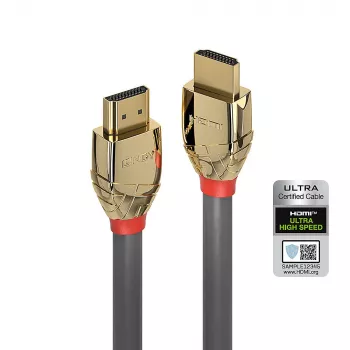 Cabo HDMI Ultra High Speed Lindy 1m, Gold Line