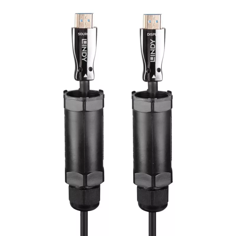 Lindy 38527 cabo HDMI 8K60 híbrido de fibra ótica armado, 10 m