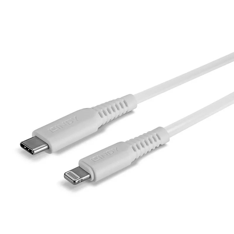 Cabo USB Type-C para Lightning Lindy 3 m branco