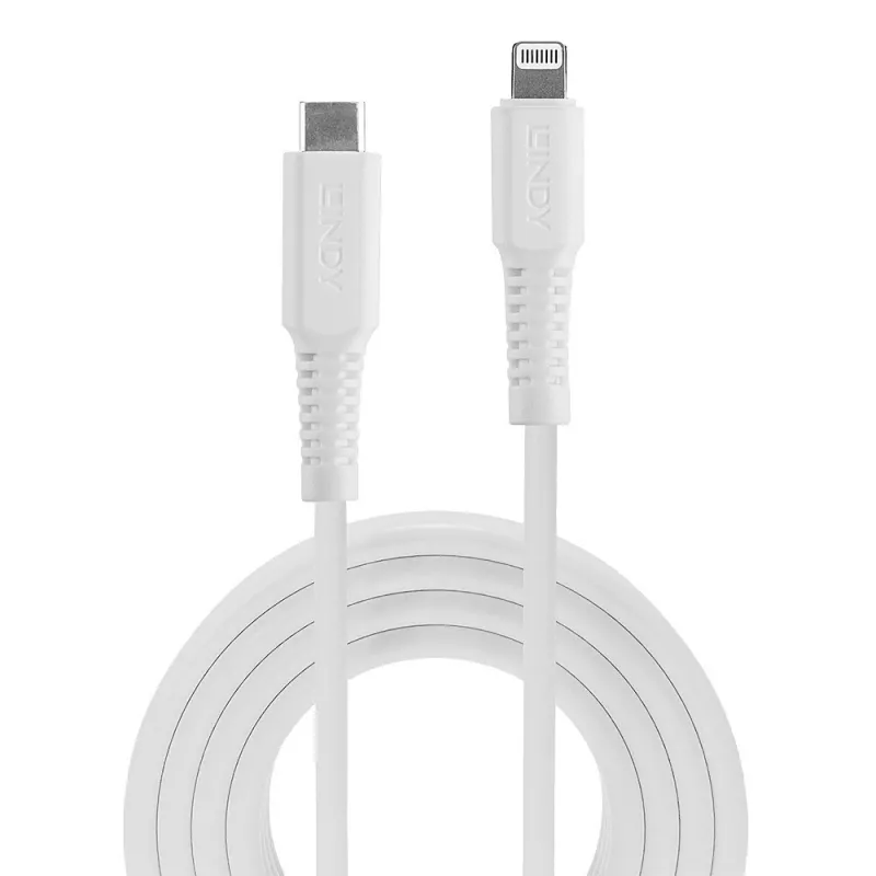 Cabo USB Type-C para Lightning Lindy 2 m, branco