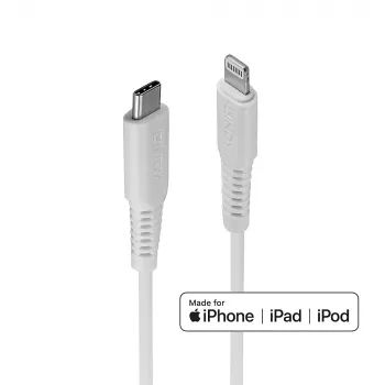 Cabo USB Type-C para Lightning Lindy 1 m, branco