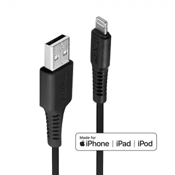 Cabo USB para Lightning Lindy 0,5 m, preto