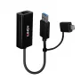 Conversor Ethernet Gigabit Lindy USB 3.2 Gen 1 com fios USB Ethernet 5000 Mbit/s preto