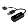 Conversor Ethernet Gigabit Lindy USB 3.2 Gen 1 com fios USB Ethernet 5000 Mbit/s preto