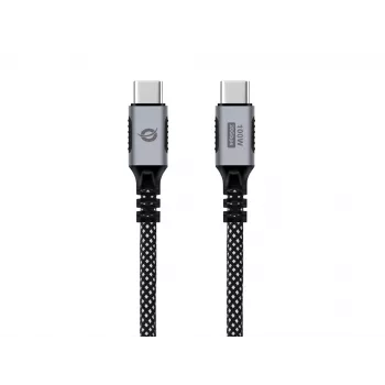 Cabo USB-C para USB-C CONCEPTRONIC ETTA07B12 – USB 3.2 Gen 2x2, 1,2 m, 20 Gbps, PD 3.0 100 W (20 V/5 A), 4K60Hz, preto, E-Mark
