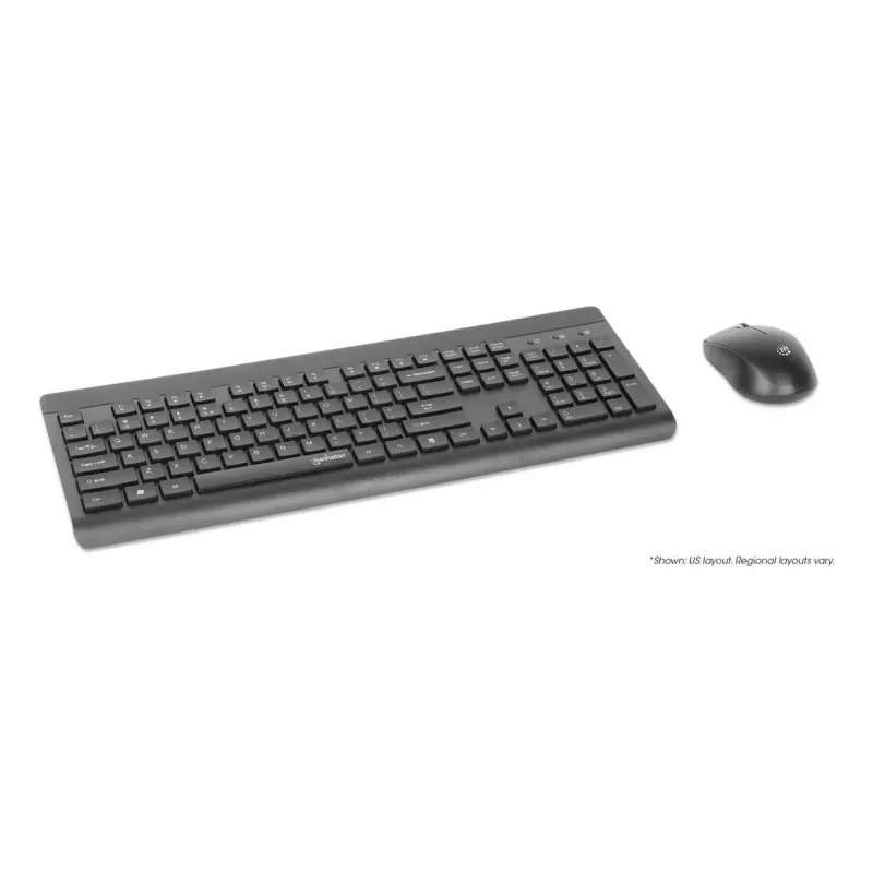Teclado Manhattan 180771 sem fios QWERTY preto rato incluído
